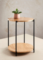 Rundt bord Ø40 cm MDF/egetræslook - DAY